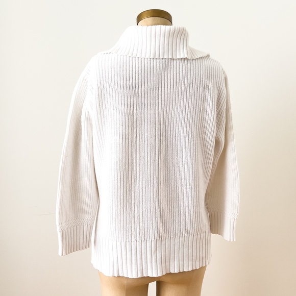 Vintage Preppy Y2K Lauren Jeans Company Ralph Lauren White Cotton Knit Sweater L - Picture 10 of 14